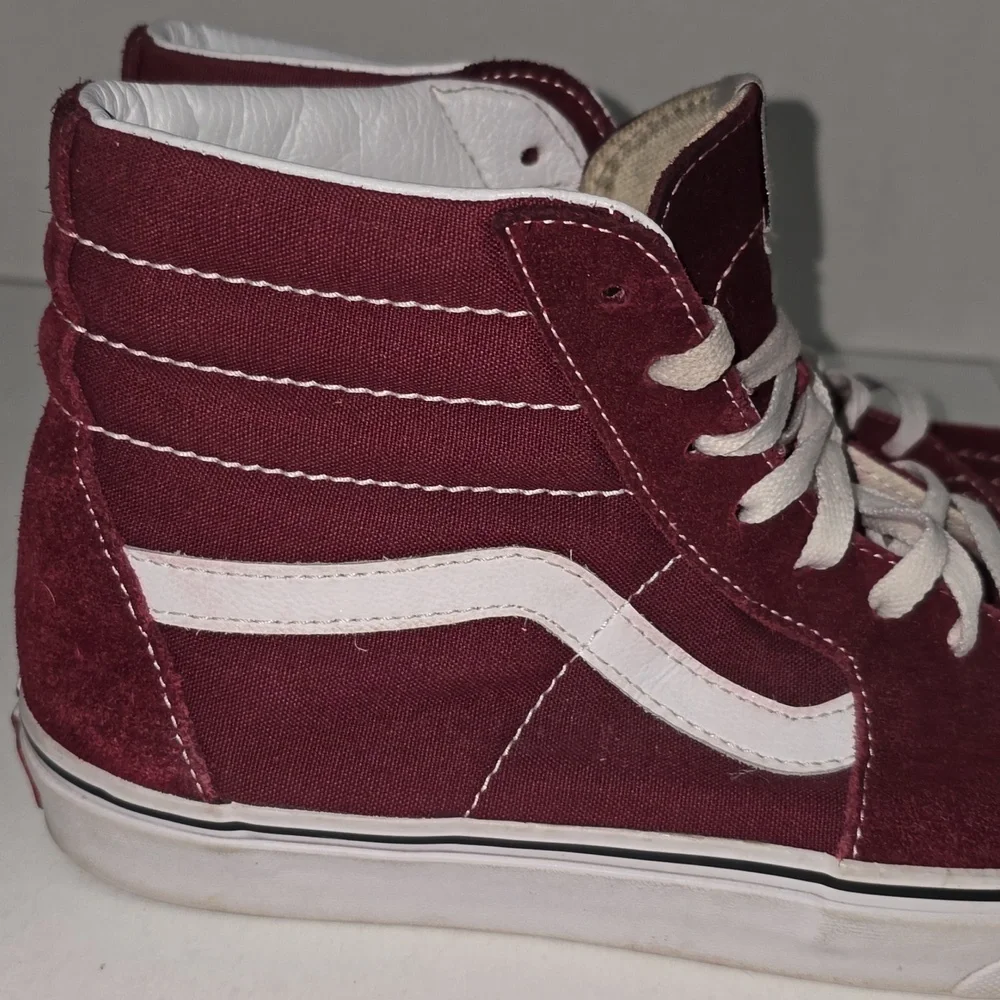 Vans SK8-Hi Sneakers Color Burgundy Canvas Suede Mens Size 9 Womens Size 10.5 - Picture 5 of 15